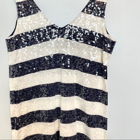 J. Crew Factory Navy/White Sequined Tank Top XXS - Picture 11 of 12